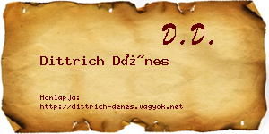 Dittrich Dénes névjegykártya